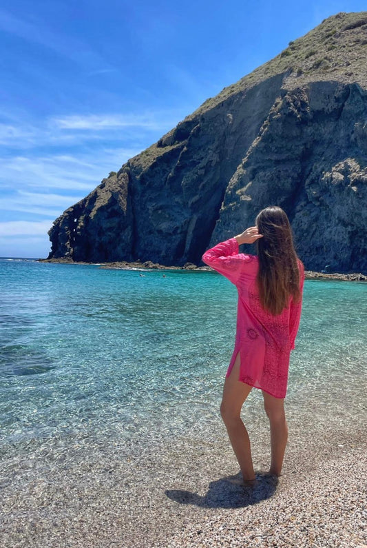 Vestido playero rosa